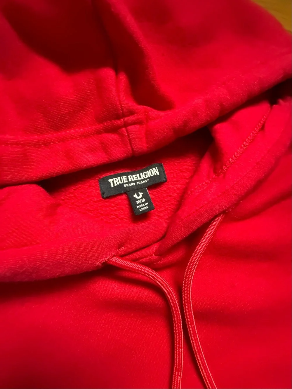 True Religion Red Graphic Hoodie with White Logo